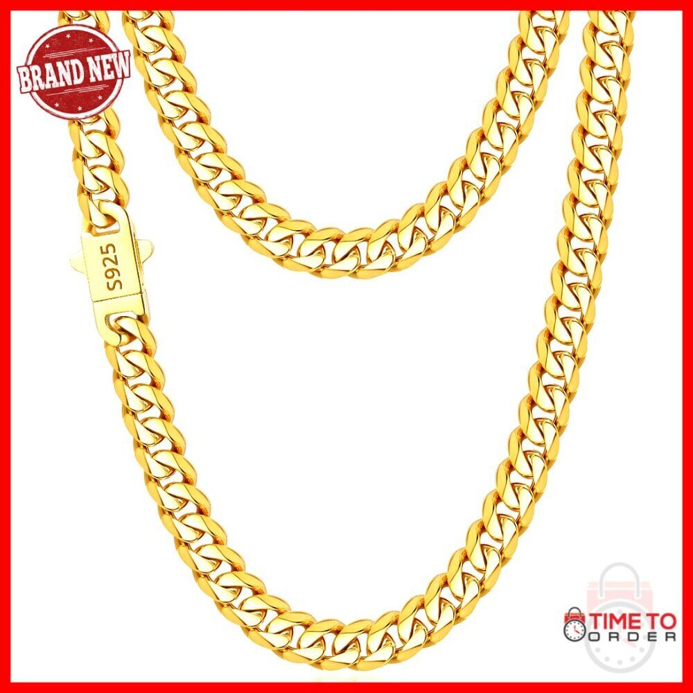 7mm Sterling Silver Cuban Link Chain Necklace 18-26 Inch Men's Jewelry